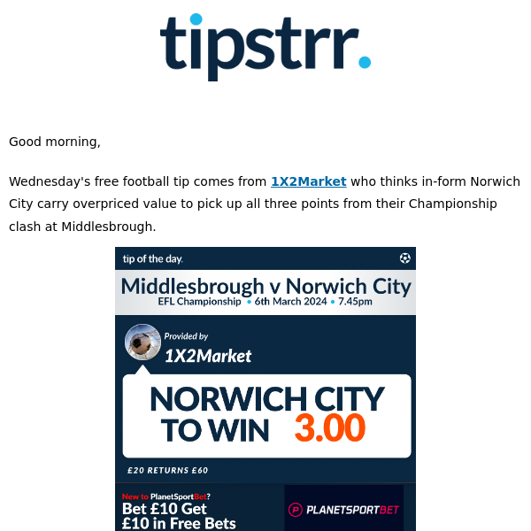Free football tip from Wednesday night's Championship action