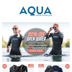 🔊 20% OFF Open Water Swimwear & Accessories 😋🏃