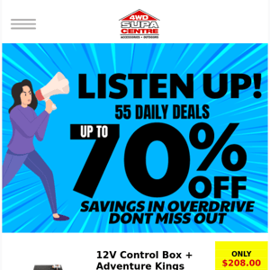 🗣️ Listen Up! 55 Daily Deals Up To 70% Off - Savings In Overdrive - Don't Miss Out