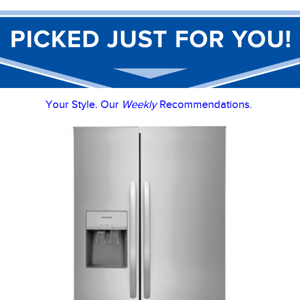 Check out the Frigidaire 25.6 cu ft Side by Side Refrigerator & more...