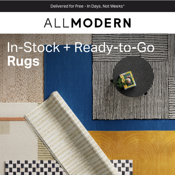 modern area rugs → in stock + ready to go