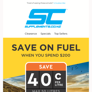 Save 40c per litre, today only