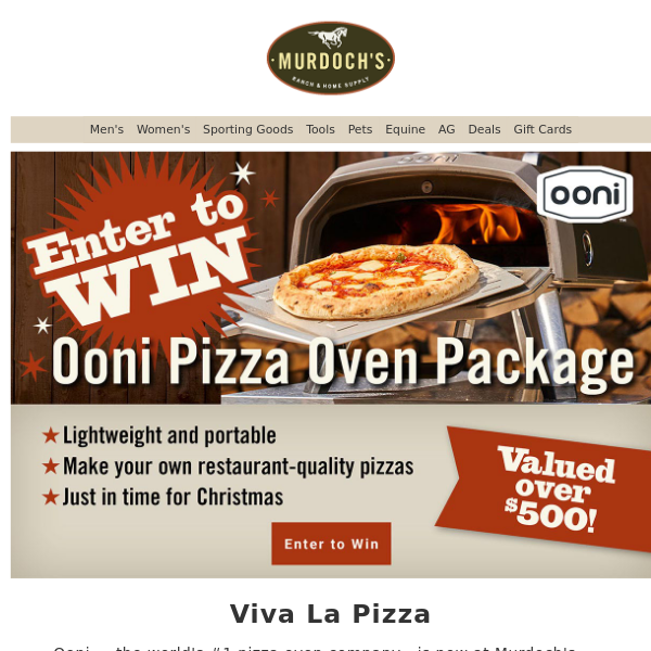 Win an Ooni Pizza Oven Prize Package