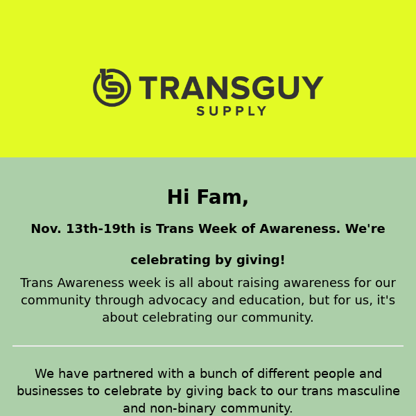 🎁 Big Giveaway for Trans Week of Awareness 😊