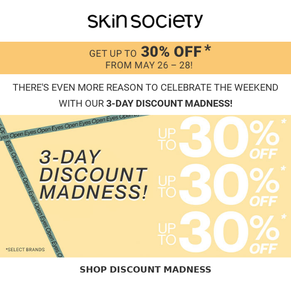 Up to 30% OFF – 3-Day Discount Madness!