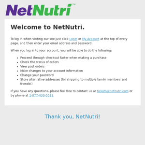 Welcome, Net Nutri!