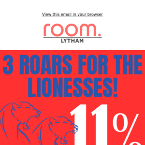 ⚽️ 3 ROARS FOR OUR LIONESSES⚽️ 11% OFF SITEWIDE TODAY ONLY!
