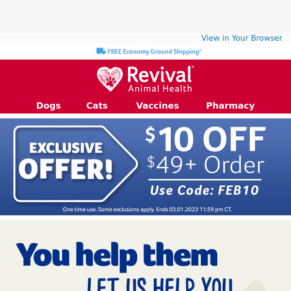 Membership is Free-Support is Priceless - Revival Animal Health