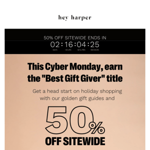 Holiday gifts at 50% off 🎁