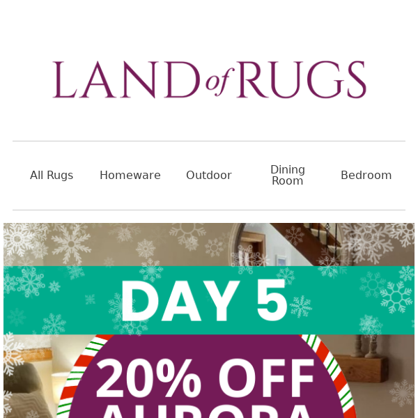 Land of Rugs UK, 20% Off All Aurora Rugs