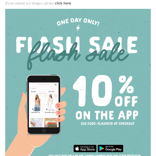 FLASH SALE ⚡ 10% OFF ON THE APP