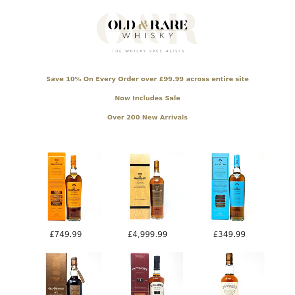 Take 10% Off Every Bottle over £99.00 Today Including Sale