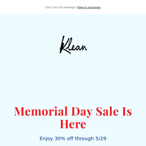 Memorial Day Sale Is Here