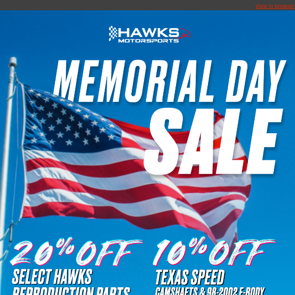 Now Available At Hawks Motorsports - May 26