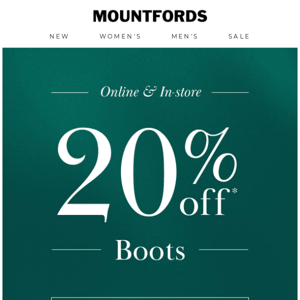 20% Off ALL Boots | Best Sellers!