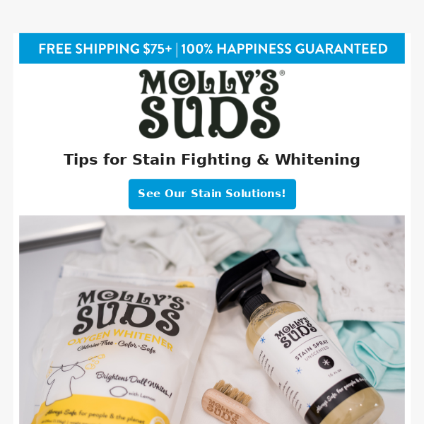 Tips for Stain Fighting & Whitening 💥 - Molly's Suds