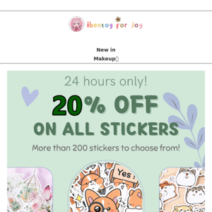 【20% OFF ON ALL STICKERS⚡】24 hours only! 💣