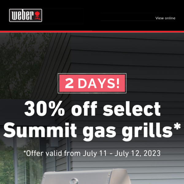 Last Day to Save on Summit Gas Grills!