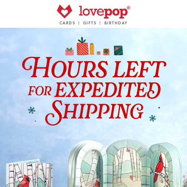 Hours left for expedited Christmas shipping!