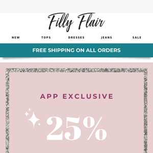 App Exclusive: 25% credit back on all app purchases! Today only!