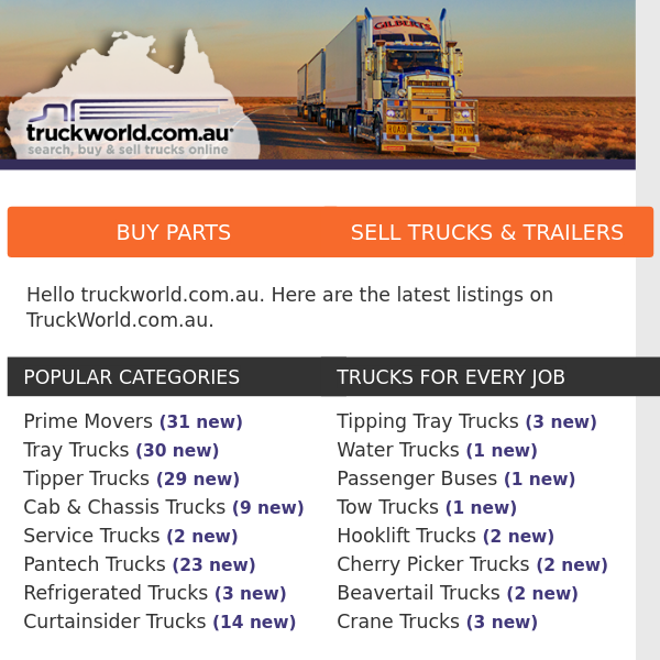 TruckWorld.com.au Weekly Update - 18 September 2023