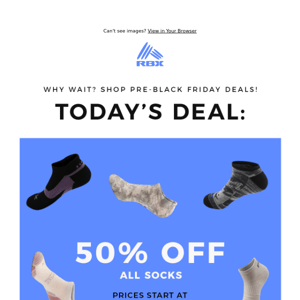 Today Only: 50% Off ALL Socks