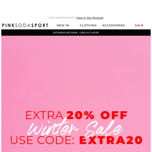 Get an extra 20% off your favourite Pink Soda styles 👀