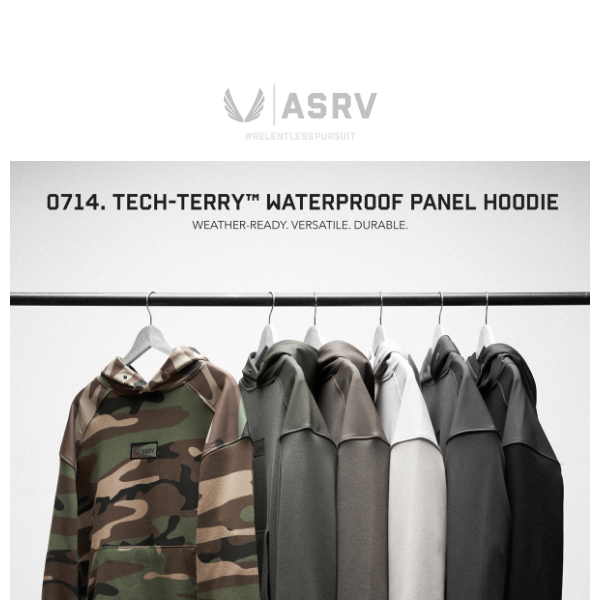 NEW HOODIE // Tech-Terry™ Waterproof Panel Hoodie - ASRV