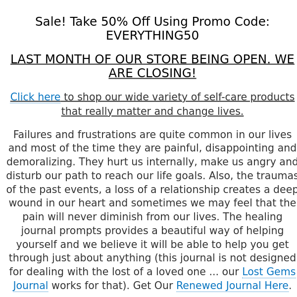 Let Go Of All The Negativity! 50% Off