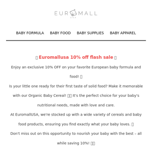 🍼Euromallusa's 10% off Flash Ends today! (Promocode: 020724)