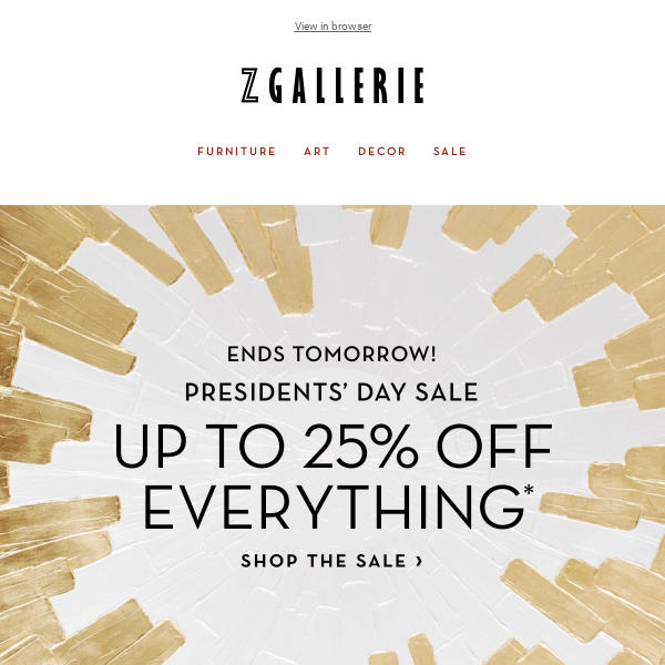 ENDS TOMORROW! Enjoy Up To 25% Off Fabulous Faves