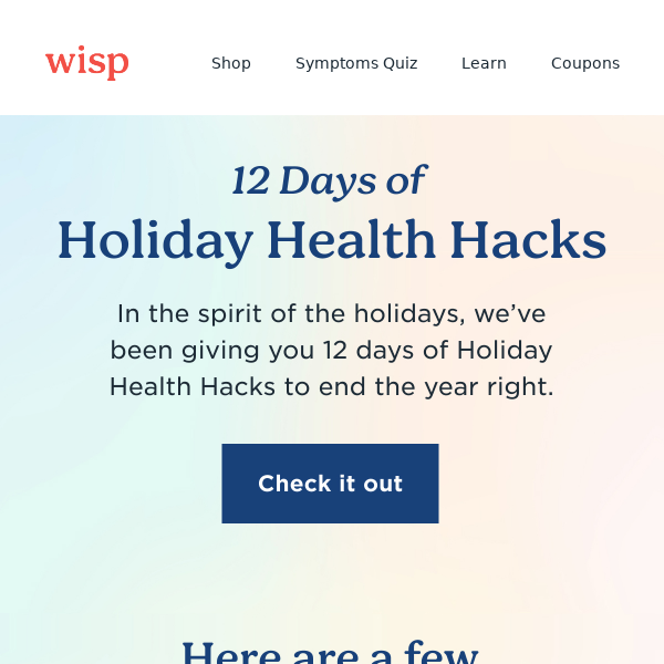 12 Holiday Health Hacks for the 12 Days of Wispmas 🎄