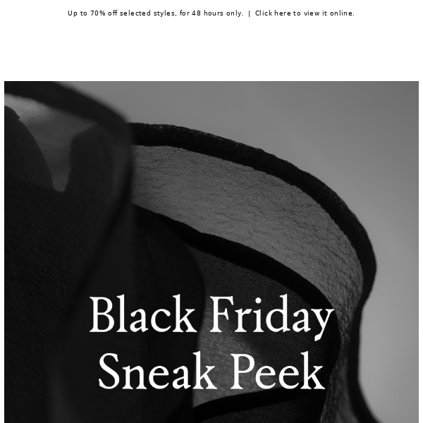 BLACK FRIDAY: Sneak peek offer
