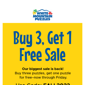 Buy 3, get 1 free starts today!