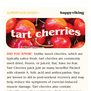 Superfood Digest: Tart Cherry