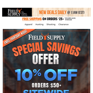 Hey Field Supply, here's a coupon code for 10% sitewide 💸