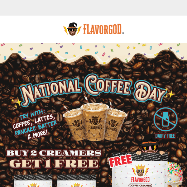 ☕Celebrate National Coffee Day with FREE Creamer! ☕