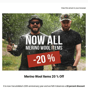 Merino Wool Items 20 % Off