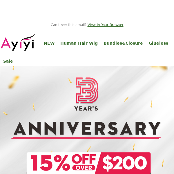 Special Savings for Old Cust. at Ayiyi hair 3rd Anniv.!