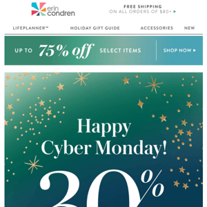 Erin Condren Design, Cyber Monday Sale + Up to 75% Off...