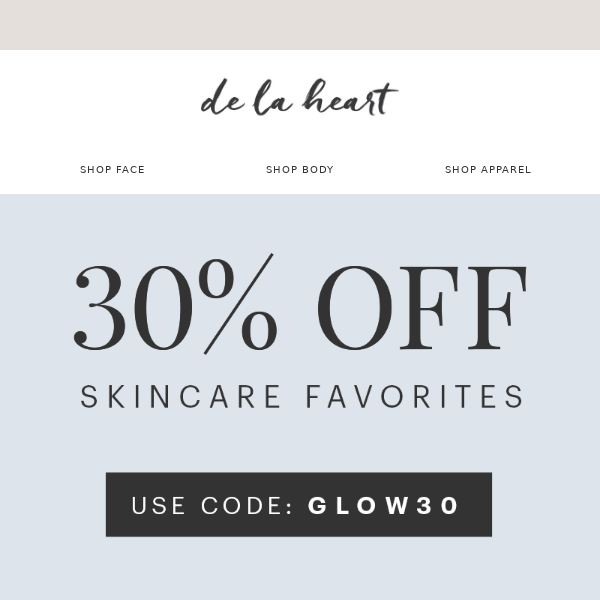 📣 Labor Day sale starts NOW! 30% OFF skincare