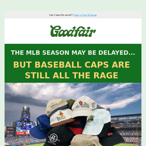 Baseball season may be delayed... but Baseball Caps are LIVE