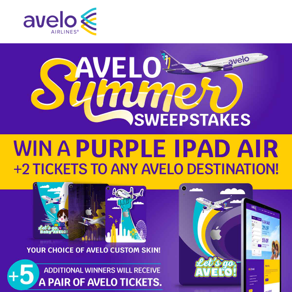 😍 Purple iPad Air + Free Flights? Enter to WIN
