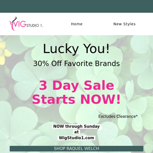 Lucky You! 3 Day Sale Starts NOW!