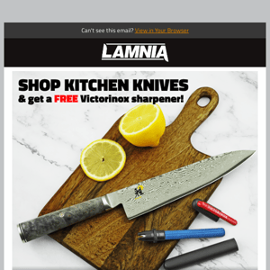 Shop Kitchen Knives & Get a FREE Victorinox sharpener!