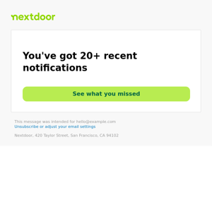 Hey, Nextdoor! You've got 20+ unread notifications