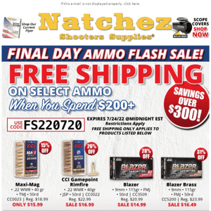 Final Day of the Ammo Flash Sale!