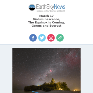 March 17 - Bioluminescence, The Equinox is Coming, Germs and Everest