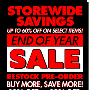 Hurry! End of Year Sale ENDS TOMORROW