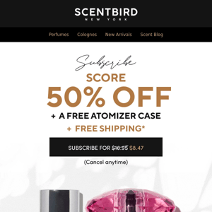 50% off designer perfumes!